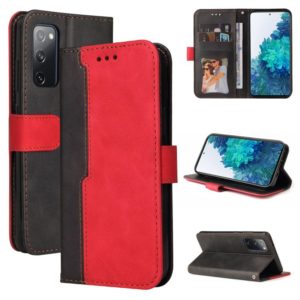 For Samsung Galaxy S20 FE / S20 Lite 5G / 4G Business Stitching-Color Horizontal Flip PU Leather Case with Holder & Card Slots & Photo Frame(Red) (OEM)