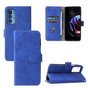 Solid Color Skin Feel Magnetic Buckle Horizontal Flip Calf Texture PU Leather Case with Holder & Card Slots & Wallet For Motorola Moto Edge 20 Pro(Blue) (OEM)