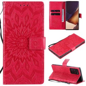 For Samsung Galaxy Note20 Ultra 5G Sun Embossing Pattern Horizontal Flip Leather Case with Card Slot & Holder & Wallet & Lanyard(Red) (OEM)
