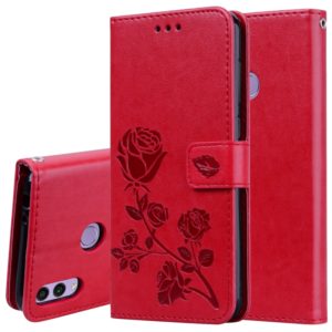 Rose Embossed Horizontal Flip PU Leather Case for Huawei Honor 8C, with Holder & Card Slots & Wallet (Red) (OEM)