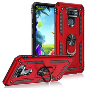 For LG K40S Shockproof TPU + PC Protective Case with 360 Degree Rotating Holder(Red) (OEM)