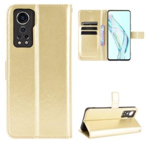 For ZTE Axon 30 5G Crazy Horse Texture Horizontal Flip Leather Case with Holder & Card Slots & Lanyard(Gold) (OEM)