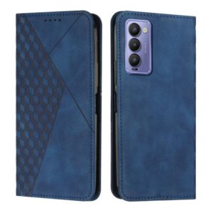 For Tecno Camon 18P / 18 Diamond Splicing Skin Feel Magnetic Leather Phone Case(Blue) (OEM)