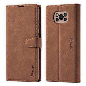 For Xiaomi Poco X3 / X3 NFC / X3 Pro Forwenw F1 Series Matte Strong Magnetism Horizontal Flip Leather Case with Holder & Card Slots & Wallet & Photo Frame(Brown) (Forwenw) (OEM)