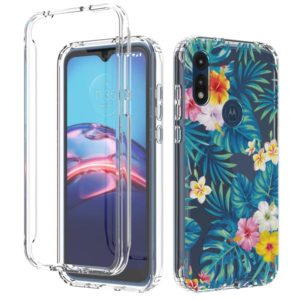 For Motorola Moto E (2020) 2 in 1 High Transparent Painted Shockproof PC + TPU Protective Case(Banana Leaf) (OEM)