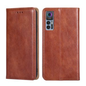 For TCL 30 5G / 30+ 5G Pure Color Magnetic Leather Phone Case(Brown) (OEM)