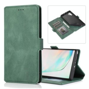 For Samsung Galaxy Note 10 Plus Retro Magnetic Closing Clasp Horizontal Flip Leather Case with Holder & Card Slots & Photo Frame & Wallet(Green) (OEM)