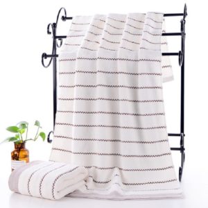 32-strand Cotton Wave Absorbent and Durable Bath Towel(Milky) (OEM)