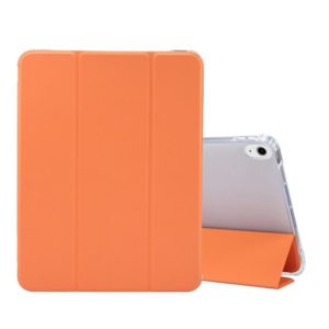 For iPad Air 2022 / 2020 10.9 3-folding Electric Pressed Skin Texture Smart Leather Tablet Case (Orange) (OEM)
