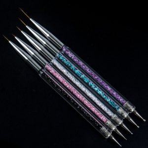 Nail Art Dotting Pen Acrylic Rhinestone Crystal UV Gel Painting Manicure Tool Drawing Liner Flower Brush Decoration (OEM)