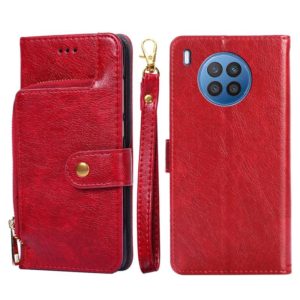 For Huawei nova 8i Zipper Bag PU + TPU Horizontal Flip Leather Phone Case(Red) (OEM)