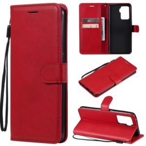 For OPPO A94 4G Solid Color Horizontal Flip Protective Leather Case with Holder & Card Slots & Wallet & Photo Frame & Lanyard(Red) (OEM)