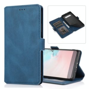 For Samsung Galaxy S10 Retro Magnetic Closing Clasp Horizontal Flip Leather Case with Holder & Card Slots & Photo Frame & Wallet(Navy Blue) (OEM)