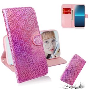 For Sony Xperia L4 Solid Color Colorful Magnetic Buckle Horizontal Flip PU Leather Case with Holder & Card Slots & Wallet & Lanyard(Pink) (OEM)