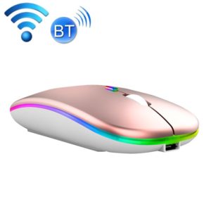 C7002 2400DPI 4 Keys Colorful Luminous Wireless Mouse, Color: Dual-modes Rose Gold (OEM)