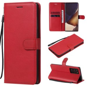 For Samsung Galaxy Note20 Ultra Solid Color Horizontal Flip PU Leather Case with Holder & Card Slots & Wallet & Lanyard(Red) (OEM)