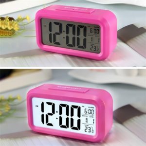 Temperature Type Lazy Snooze Alarm Mute Backlit Electronic Clock(Rose Red) (OEM)