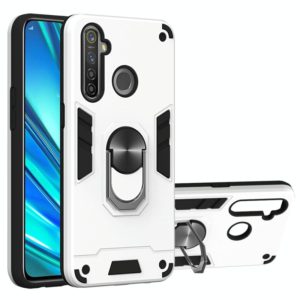For OPPO Realme 5 Pro 2 in 1 Armour Series PC + TPU Protective Case with Ring Holder(Silver) (OEM)