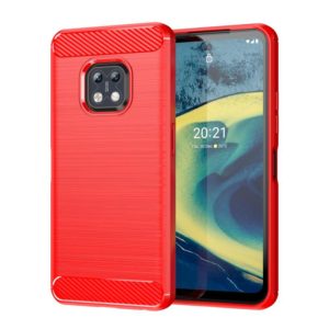 For Nokia XR20 Brushed Texture Carbon Fiber TPU Phone Case(Red) (OEM)