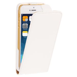 Simple Design Vertical Flip Leather Case with Earphone Hole for iPhone 5 & 5s & SE & SE (White) (OEM)