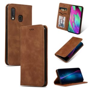 Retro Skin Feel Business Magnetic Horizontal Flip Leather Case for Galaxy A20E & A10E & A202F(Brown) (OEM)