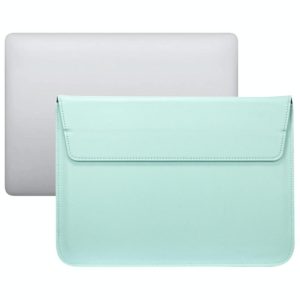 PU Leather Ultra-thin Envelope Bag Laptop Bag for MacBook Air / Pro 15 inch, with Stand Function(Mint Green) (OEM)