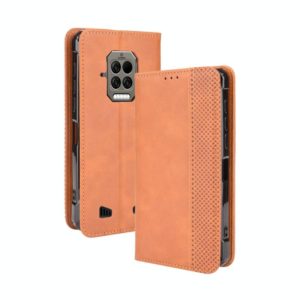 For Doogee S86 / S86 Pro Magnetic Buckle Retro Pattern Horizontal Flip Leather Case with Holder & Card Slot & Wallet(Brown) (OEM)