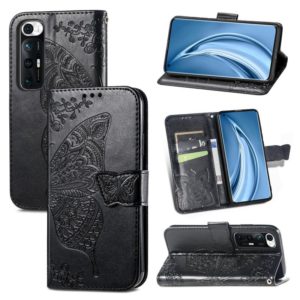 For Xiaomi Mi 10S Butterfly Love Flowers Embossed Horizontal Flip Leather Case with Holder & Card Slots & Wallet & Lanyard(Black) (OEM)