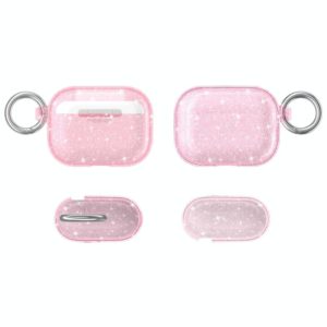 Terminator Glitter Powder Earphone Protective Case with Hook For AirPods Pro(Pink) (OEM)