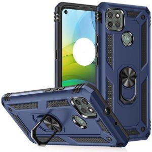 For Motorola Moto G9 Power Shockproof TPU + PC Protective Case with 360 Degree Rotating Holder(Blue) (OEM)