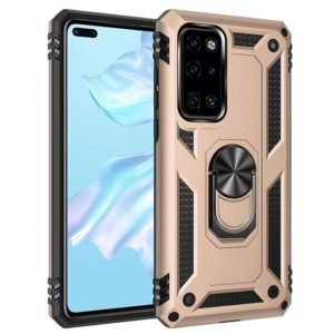 For Huawei P40 Shockproof TPU + PC Protective Case with 360 Degree Rotating Holder(Gold) (OEM)