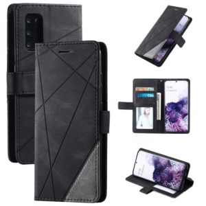 For Samsung Galaxy S20 Plus Skin Feel Splicing Horizontal Flip Leather Case with Holder & Card Slots & Wallet & Photo Frame(Black) (OEM)
