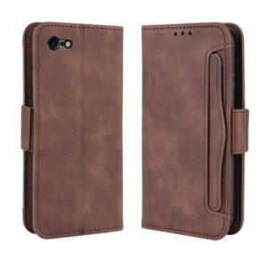 For iPhone SE 2022 / SE 2020 Wallet Style Skin Feel Calf Pattern Leather Case ，with Separate Card Slot(Brown) (OEM)