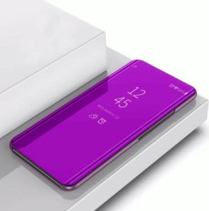 For Sony Xperia 10 Plus Plated Mirror Horizontal Flip Leather Case with Holder(Purple) (OEM)