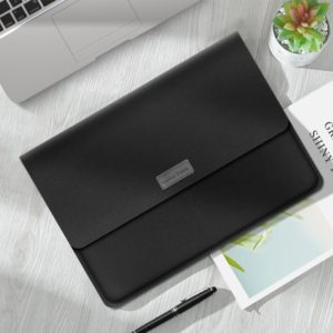 Litchi Pattern PU Leather Waterproof Ultra-thin Protection Liner Bag Briefcase Laptop Carrying Bag for 13-14 inch Laptops(BLACK) (OEM)