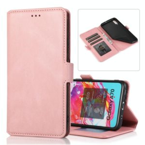 For Samsung Galaxy A70 Retro Magnetic Closing Clasp Horizontal Flip Leather Case with Holder & Card Slots & Photo Frame & Wallet(Rose Gold) (OEM)