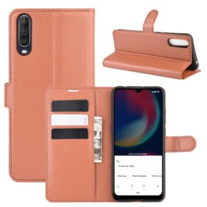 For Wiko view 4/ 4 lite Litchi Texture Horizontal Flip Protective Case with Holder & Card Slots & Wallet(Brown) (OEM)