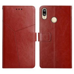 For Huawei P20 Lite Y Stitching Horizontal Flip Leather Phone Case with Holder & Card Slots & Wallet & Photo Frame(Brown) (OEM)