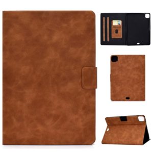 For iPad Pro 11 (2020) & (2018) Cowhide Texture Horizontal Flip Leather Tablet Case with Holder & Card Slots & Sleep / Wake-up Function(Brown) (OEM)