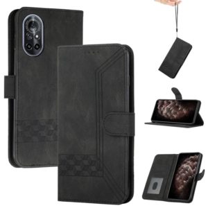 For Huawei nova 8 Cubic Skin Feel Flip Leather Phone Case(Black) (OEM)