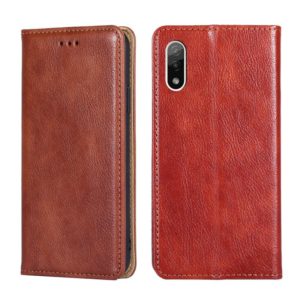 For Sony Xperia Ace II Gloss Oil Solid Color Magnetic Leather Phone Case(Brown) (OEM)