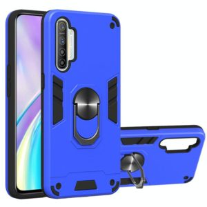 For OPPO Realme XT 2 in 1 Armour Series PC + TPU Protective Case with Ring Holder(Dark Blue) (OEM)