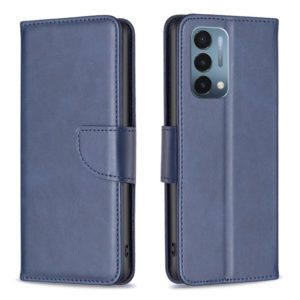 For OnePlus Nord N200 5G Lambskin Texture Leather Phone Case(Blue) (OEM)