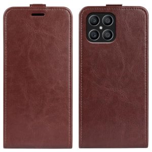 For Honor X8 R64 Texture Single Vertical Flip Leather Phone Case(Brown) (OEM)