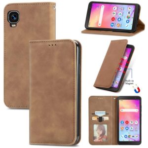 For TCL A509DL / A3 Retro Skin Feel Magnetic Horizontal Flip Leather Phone Case(Brown) (OEM)