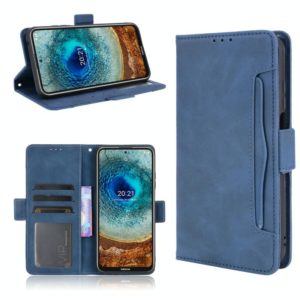 For Nokia X10 / X20 Skin Feel Calf Pattern Horizontal Flip Leather Case with Holder & Card Slots & Photo Frame(Blue) (OEM)