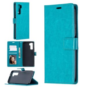 For Huawei P40 Lite 5G Crazy Horse Texture Horizontal Flip Leather Case with Holder & Card Slots & Wallet & Photo Frame(Blue) (OEM)