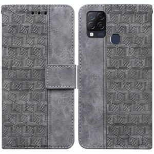 For Infinix Hot 10s / Hot 10T Geometric Embossed Leather Phone Case(Grey) (OEM)