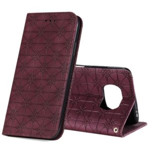 For Xiaomi Poco X3 NFC Lucky Flowers Embossing Pattern Magnetic Horizontal Flip Leather Case with Holder & Card Slots(Wine Red) (OEM)