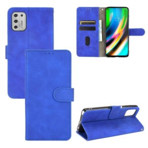 For Motorola Moto G Stylus (2021) Solid Color Skin Feel Magnetic Buckle Horizontal Flip Calf Texture PU Leather Case with Holder & Card Slots & Wallet(Blue) (OEM)
